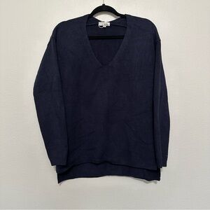 Trim & tailor women’s v-neck navy rabbit hair blend sweater size XS extra small